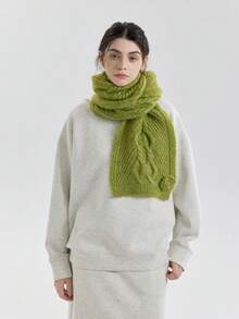 1 szt. damski szalik z dzianiny Rose Twist, mieszanka wełny, elegancki i modny, uniwersalny na jesień/zimę, odpowiedni do noszenia w pomieszczeniach, w biurze, na zewnątrz, na randki