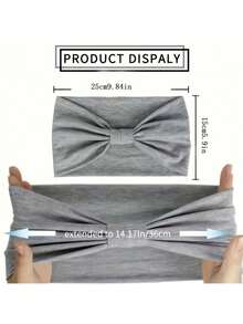 3pcs/Set Women's Boho Headband Set - Thick Elastic Non-Slip Headbands With Bow & Ring Design, White/Grey/Black, Soft Stretchy Hair Accessories Suitable For Fitness, Running, Yoga, Gym - Multi-Color Options, Long Hair Friendly (White, Grey, Black) - Ideal Choice For Women's Fitness & Casual Outfits - Secure Fit, Multipurpose Headbands For Sports & Daily Use - Suitable For Fitness & Running Headbands, Women Headbands Winter Scarf Warm Hair Bands Women Bandanas - Multicolor - View 6