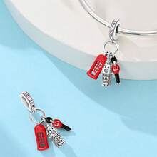 1pc Silver Plated World Famous Attractions Temple Of Heaven Panda, Big Ben, Fushimi Inari Dangle Charms Suitable For Bracelet Necklace Diy Jewelry Making