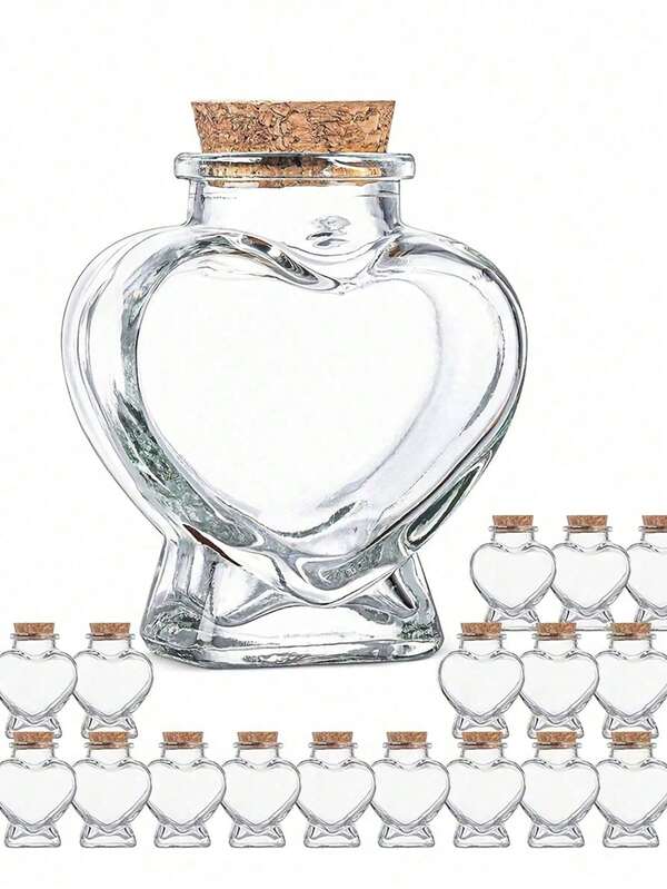Garrafa de vidro em formato de coração de 1/2/6/10 peças, 2,81 oz, decorações de Natal, rolha de garrafa de vidro para deriva, desejos, armazenamento de doces, decoração de cristal e cascalho, frascos de vidro redondos, para artesanato, lembrancinhas de festa de casamento para decoração de casa, artesanato, lembrancinhas de festa, pacotes de lembrancinhas de festa com vários itens, lembrancinhas de casamento