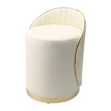 Silla de aseo Taburete de aseo Taburete de aseo Taburete moderno Taburete con respaldo Taburete de asiento de aseo Silla de maquillaje Taburete de silla de maquillaje Taburete de maquillaje - Blanco - Ver 3