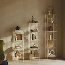 4-6 层亚克力透明书架，垂直独立式角落储物架，适用于客厅、卧室、浴室、小空间 - 彩色 - 查看 3