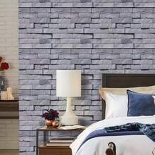 10pcs, 3D PVC Stone Wall Stickers, Self-Adhesive Waterproof Foam, Faux Stone Paneling, Rectangular, Matte Finish, Rustic Style, Ceramic Surface, Geometric Pattern, Multi-Surface Installation, Reusable, Home Decor For Bedroom, Bathroom, Kitchen, Fireplace - Multicolor - View 8