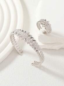 1 套 14K 镀金欧美时尚手镯和戒指套装（女士） - 金黃色 - 查看 7