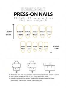 24Pcs Chic French Cherry Blossom Press-On Nails Set - Glossy Red Almond Shape, Short Length, Fruit Design For Women & Girls Nail Supplies Nails - 彩色 - 查看 5