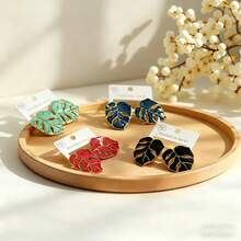 Enamel Leaf Earrings For Women Stainless Steel Statement Jewelry Chic & Sweet Style For Every Occasion