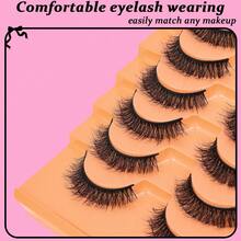 10 Paar falsche Wimpern Katzenaugen-Wimpern, Kunstmink-Wimpern mit natürlichem Aussehen, flauschig, verwischt, wie Wimpernverlängerungen aussehend, D-Krause Wimpernstreifen, kurze Wimpern - Natürliche Wimpern - Übersicht 5