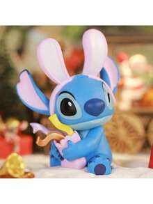 Cartoon Lilo & Stitch Hase Winter Geschichte Blindenkinder Spielzeug Dekoration Anime Zubehör Stitch Actionfigur Weihnachtsgeschenk (Zufällige Lieferung, 1 Stück)