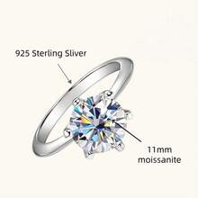 1 pezzo Anello in moissanite da 0,5/1/2/3/5 carati, ipoallergenico in argento sterling 925, adatto per fidanzamento, anniversario di matrimonio, uso quotidiano, vacanze, feste e occasioni formali