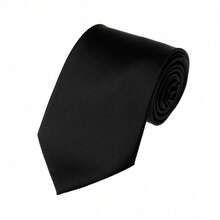 New Hot ! Solid Color Plain Classic Necktie Men's Tie,ZXCFTE - 58-黑色 - 查看 1