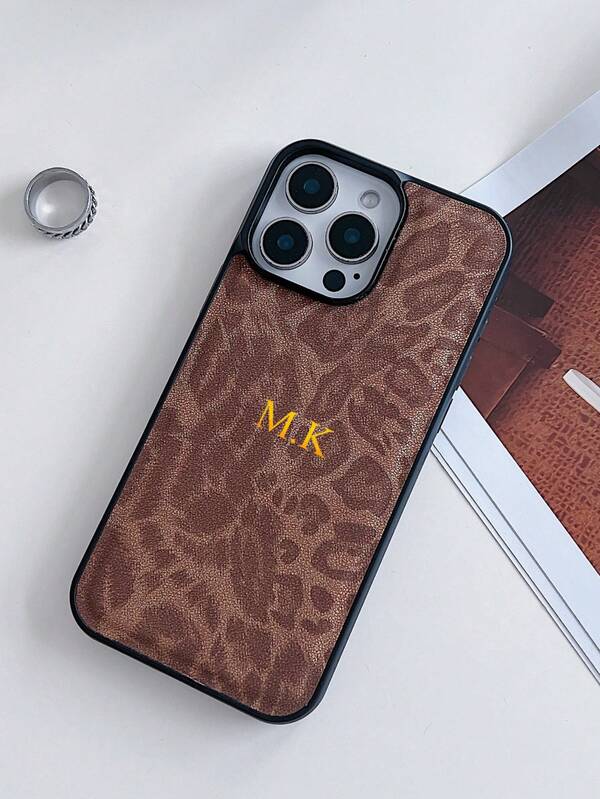 1 capa de celular personalizada com nome e estampa de leopardo de luxo, compatível com iPhone 17, 16, 15, 14, 13, 12, 11 Pro, XS Max, X XR Plus, ótimo presente para o Dia dos Namorados, aniversário, feriado, homens e mulheres, Etsy/produto personalizado, aniversário, casamento