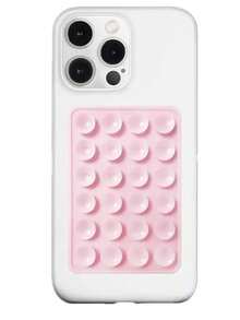 1pc Pink Silicone Suction Cup Phone Grip, Silicone Adhesive Suction Cup Phone Holder, Anti-Slip Sticky Phone Handle, Suitable For Selfie And Video Strong Grip Stand Compatible With IPhone, Android Phone, Gift For Birthday, Family, Friends Phone Stand Phone Accessories