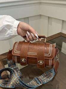 1 pièce Mini sac à main rétro en forme de baril pour femmes, convient pour un usage quotidien