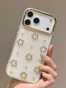 Étui de téléphone en métal ajouré en forme de cœur avec nœud papillon pailleté 3D, compatible avec 17 Pro Max 16 15 14 13 12 Pro Max Plus 11. Couverture transparente époxy antichoc mignonne pour femmes.