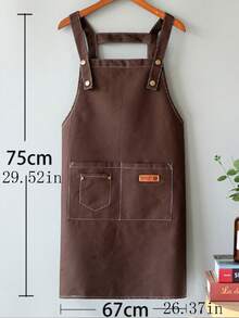 定制帆布围裙，防水防油，适用于厨房、奶茶店、美甲沙龙、餐饮使用，奶茶店制服围裙，涤棉帆布围裙 - 彩色 - 查看 10