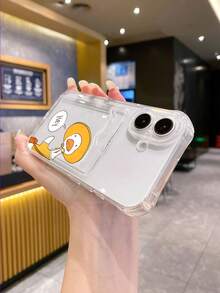 1pc White Shockproof TPU Cartoon Duck Pattern Phone Case, Suitable For IPhone, Android, OPPO Phones