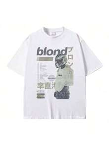 Frank Oceans Shirt Rap Tee Concert Merch Blonds Album Cover Graphic T-Shirt COTTON New Arrival Anime Clothes T Shirts For Men And Women - 白色 - 查看 1