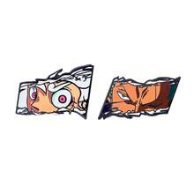 1/2pcs Classic Hot-Blooded Cartoon Anime One Piece Peripheral, Fashionable And Exquisite Enamel Craft Monkey D. Luffy, Roronoa Zoro Sharp And Domineering Eyes Brooch, Personalized Fashion Bag Decoration Suitable For Daily Wear Or As A Gift