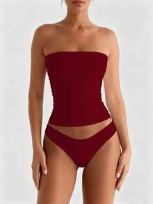 XLLAIS New Year Party Wear Sexy Strapless Basis Vest Fashion Solid Elastic Slim Fit Tube Top For Women Four Seasons Wear