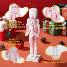 Festliche Atmosphaere Gestaltung 30CM Rosa Kristall Nussknacker Trommler Weihnachten Desktop Deko Figur