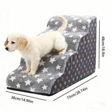 1pc Cartoon Pet Stairs, 2/3/4/5 Steps High Elastic Foam Climbing Ladder Suitable For Elderly, Disabled Pets To Access Sofa, Bed, Non-Slip & Removable