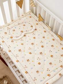 2pcs Baby Bedding Set: Thickened Mattress Protector, Soft Plush Nursery Warm Pad, Crib Soft Mat & Baby Pillow Pad – Perfect Baby Shower Gift