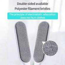 1Pcs Household Clothes Manual Lint Remover, Pet Hair Sticker Anti-Dust Brush Manual Electrostatic Removable Brush Suitable For Clothing, Sofa Bedding Pet Hair Cleaning Brush - Grey - View 4