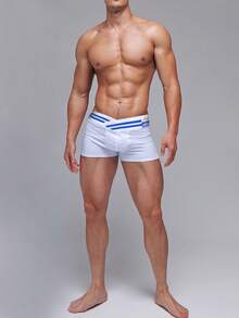 1 Fashion V-Waistband Men's Low-Rise Boxer Briefs - Lifting & Comfortable Sport Fitness Underwear - 白色 - 查看 2