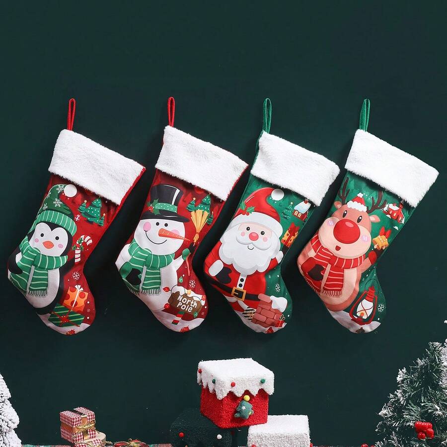 Nuevos adornos navideños, suministros para fiestas, calcetines navideños colgantes, decoración para chimenea, decoración para el hogar y exhibición de ventanas, adecuados para decoración de fiestas de Navidad y Año Nuevo, adornos colgantes, calcetines de regalo de Navidad
