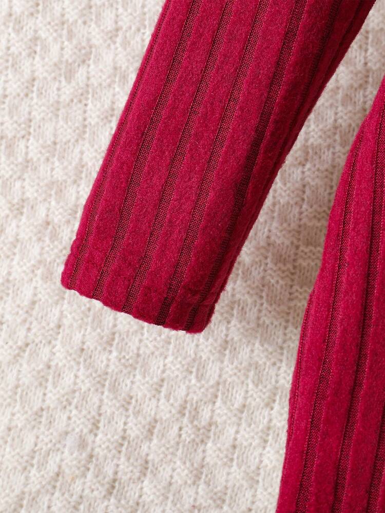 Bộ 3 váy liền thân đơn giản thanh lịch cho bé gái - Màu Đỏ Sâu - Xem 4