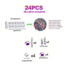 1 套/24 件盒装时尚星星牙齿装饰套装，可爱牙齿配件 DIY 入门套件，适合女性、日常穿着、派对、礼物（不含胶水） - 彩色 - 查看 10