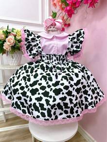 Vestido Infantil modelo  Cropped e Salopete Fazendinha Mimosa