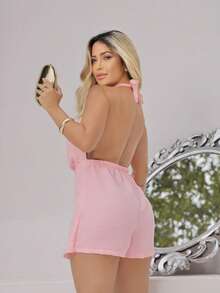 Elegance Women's Jumpsuit – Style, Comfort And Versatility - Baby Pink - View 2
