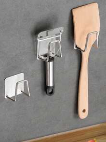 1 pieza/2 piezas Soporte para esponja montado en la pared sin taladro de acero inoxidable con ganchos duales y bolsa OPP - Adhesivo resistente/Organizador montable con tornillos (tornillos incluidos) para cocina, baño, fregadero - Almacenamiento de esponjas y herramientas que ahorra espacio, resistente a la oxidación, fácil instalación, diseño moderno, superficie resistente a los arañazos - Ideal para espacios pequeños