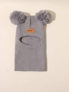 1 件装 0-8 岁幼儿双球针织帽 婴儿猫咪图案 男女童针织帽 儿童冬季保暖拉法帽 - 彩色 - 查看 17