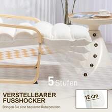 HOMCOM Lounge Chair With Adjustable Footrest, Sherpa Fleece Living Room Rocking Chair With Armrests, Relaxing Chair, Reading Chair, White - White - View 3