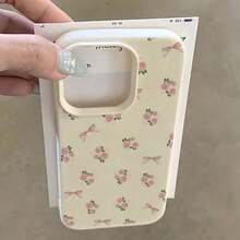1pc White Matte Minimalist Ls Protection Full Scre Delicate Floral Pattern Phone Case, Suitable For 16 Pro Max, 17/16/15/14 Plus/13/12/11, Series.Holiday Phone Accessories.Exquisite Case Holiday Special Offer Suitable For Gifting To Lovers 16 Promax Case 1 Hot Selling Item Festival Gift New Year Special Offer 17 Pro Max It Is The Best Gift Choice For Friends Or Family.Great For Holiday Parties Ldeal Holiday Present 14 Case 13 Case 17 Pro Case - 彩色 - 查看 13