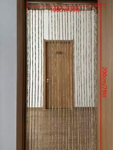 1 pièce/2 pièces Rideau décoratif de porte à ligne filetée, rideau de diviseur à gland pour salon, chambre à coucher, paravent pliant d'entrée