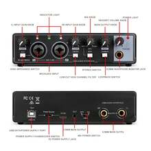 Depusheng V11 Audio Interface With 48V Wire Condenser Microphone Professional USB Sound Card Use For Recording,Live Streaming - màu đen - Xem 5