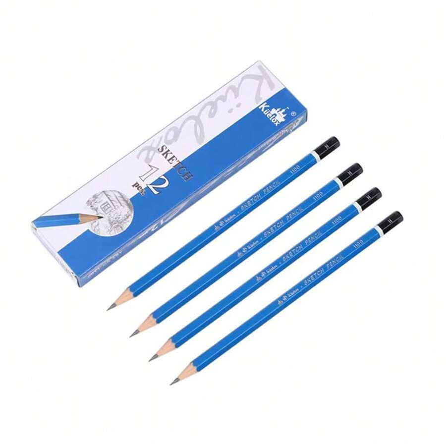 KUELOX 12PCS Sketch Pencil Set - Smooth Laydown For Adults & Designers, Ideal For Journaling Supplies & Precision Drawing - Black - View 1