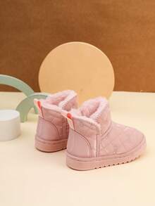 1 Pair Soft & Comfortable Slip-On Solid Color Suitable For Baby Girls, Outdoor Snow, Warm Soft Sole & Soft Surface, Winter