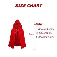 Hooded Velvet Cape Women's Cape Christmas Cosplay Party Fancy Cape