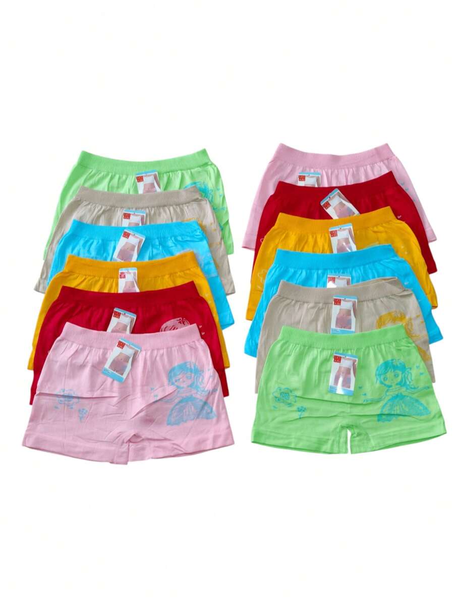 Paquete De 12 Piezas De Boxer Juvenil MUJER. Microfibra. Surtido En Tallas De 10 A 12 Y De 12 A 14. Los Colores Y Modelos Se Envian Al Azar, Dependiendo Inventario. - Multicolor - Ver 1