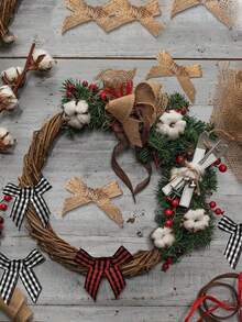 1pc Red & Black Plaid Ribbon, Christmas Satin Ribbon Suitable For DIY Bow, Gift Box Decoration, Party Decor, Handicrafts, Christmas Atmosphere, Theme Party, Holiday Celebration