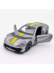 Burago 1:64 Scale Ferrari Series Racing Car Model, Children Mini Diecast Replica Car, Small Alloy Collectible Car Model, New Year Christmas Birthday Gift - 812 COMPETITION-gREY - View 2
