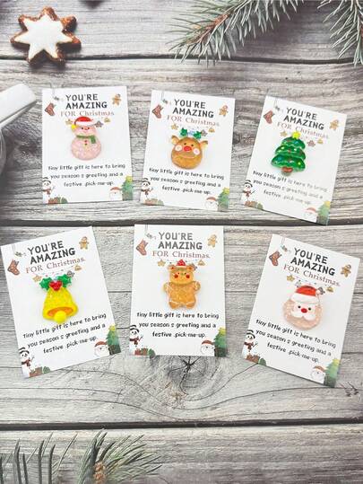 24 piezas/12 piezas Tarjetas de bolsillo de resina navideña con saludos navideños festivos y puntos adhesivos adjuntos, perfectas para saludos navideños, invitaciones, envoltura de regalos, regalos de agradecimiento para el equipo, mini regalos geniales para mujeres