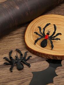 1 par de pendientes de botón con diseño de araña de estilo gótico de la serie oscura, accesorios de Halloween personalizados y exagerados, adecuados para hombres y mujeres, para uso diario, fiestas y eventos