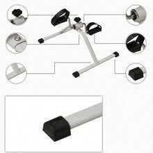 Mini Exercise Bike Pedal Exerciser Foot Hand Cycle Arm and Leg Exercise Peddler Machine - Blanco - Ver 4