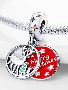 STYFNE 1 pieza Colgante con cuentas de árbol de Navidad, campana, Papá Noel, reno, muñeco de nieve, adecuado para pulseras DIY, joyería de mujer, pequeño regalo diario