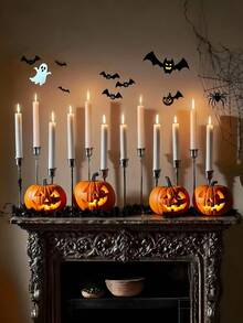 3/6/30pcs Vintage Silver Retro European Style Metal Candle Holders, Minimalist Decor For Wedding, Bar, Party, Living Room, Dining Room - Silver - View 6